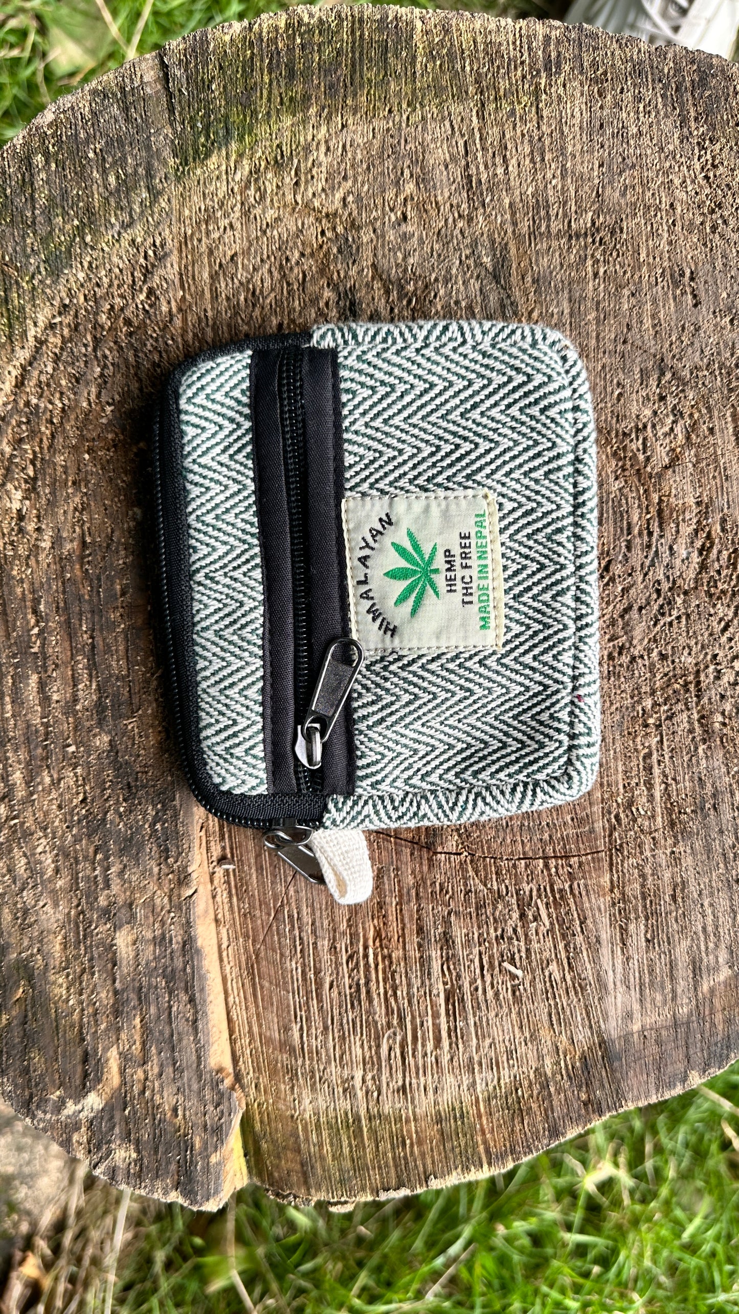 Eco-Friendly Hemp Coin Purse – Compact Wallet with 2 Zipper Pockets | Sustainable, Handmade in Nepal |  Free 3-Day UK Delivery