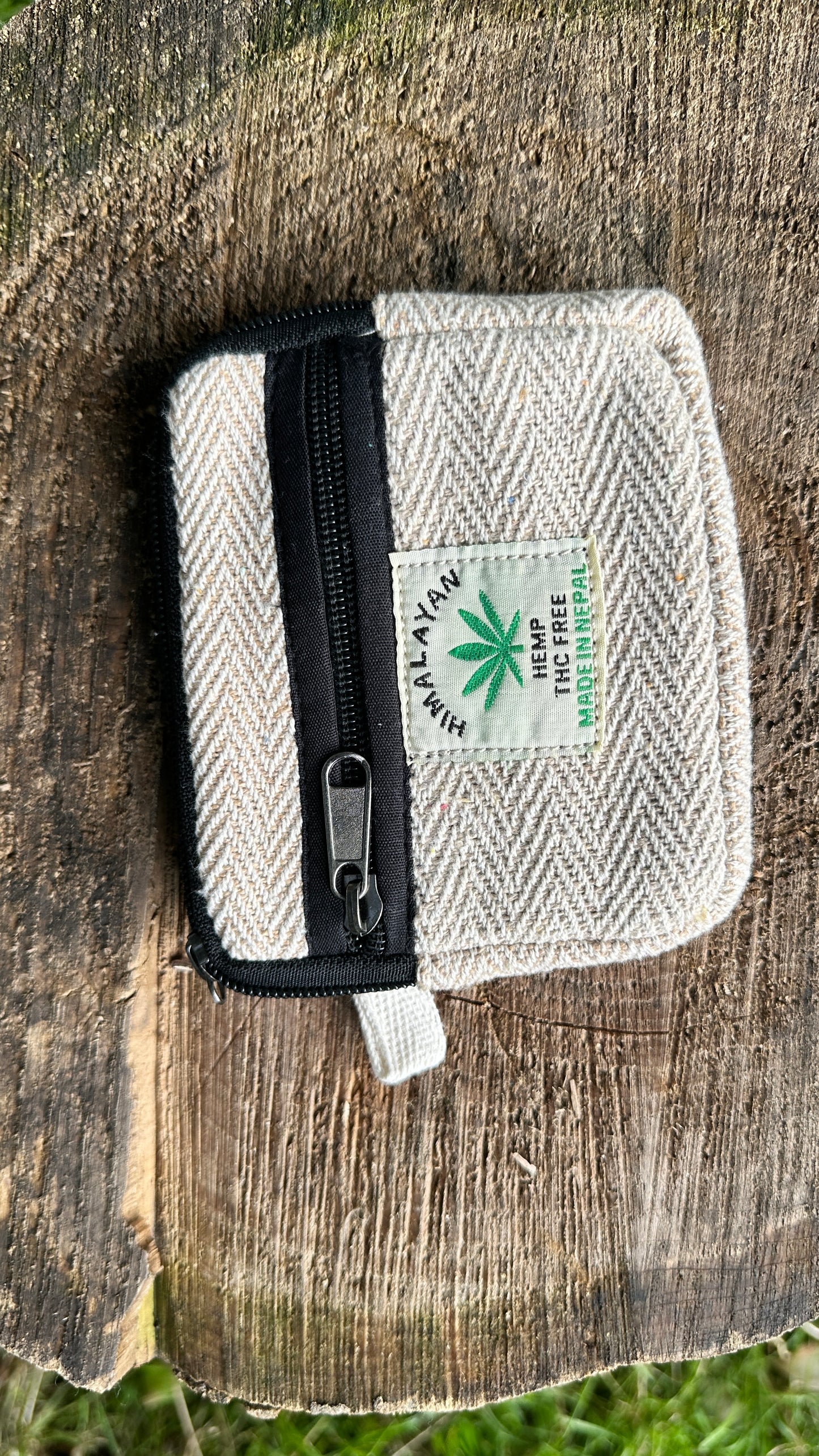 Eco-Friendly Hemp Coin Purse – Compact Wallet with 2 Zipper Pockets | Sustainable, Handmade in Nepal |  Free 3-Day UK Delivery