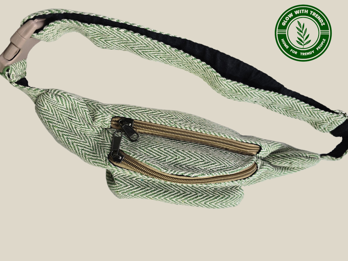 Eco-Friendly Hemp Waist Bag | Bum Bag | Sustainable Fanny Pack with 2 Zipper Pockets | Handmade in Nepal