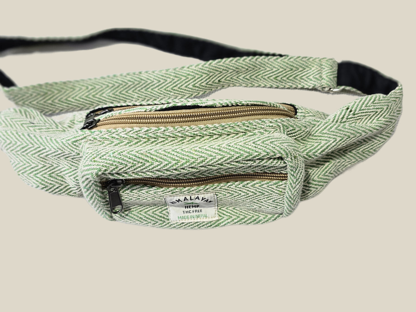 Eco-Friendly Hemp Waist Bag | Bum Bag | Sustainable Fanny Pack with 2 Zipper Pockets | Handmade in Nepal