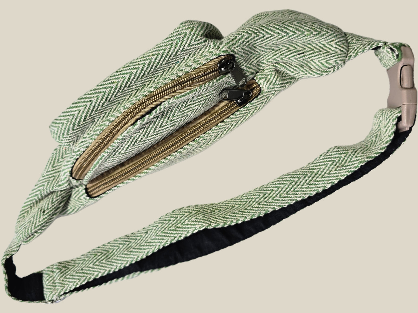 Eco-Friendly Hemp Waist Bag | Bum Bag | Sustainable Fanny Pack with 2 Zipper Pockets | Handmade in Nepal