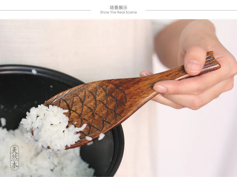 Eco-Friendly Handmade Wooden Rice Spoon 🌿