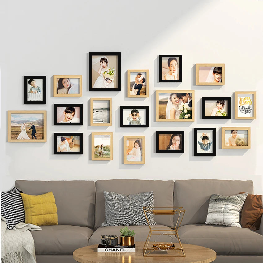 Wood Photo Frames Set – 14/19-Piece