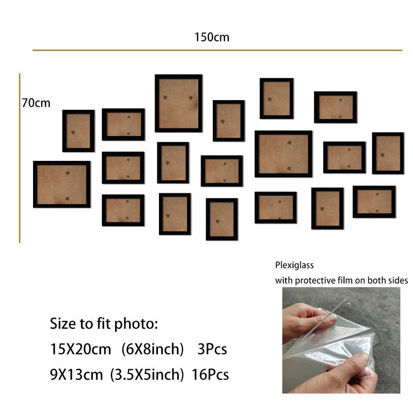 Wood Photo Frames Set – 14/19-Piece