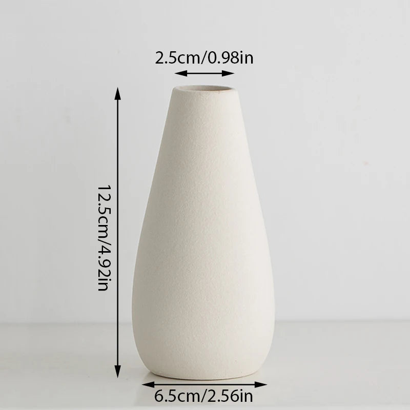 White Ceramic Flower Vase for Elegant Home Decor