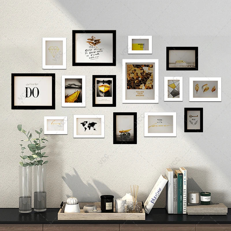 Wood Photo Frames Set – 14/19-Piece