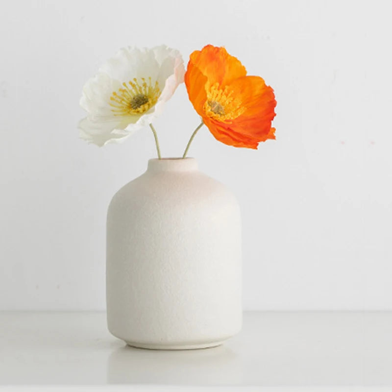 White Ceramic Flower Vase for Elegant Home Decor