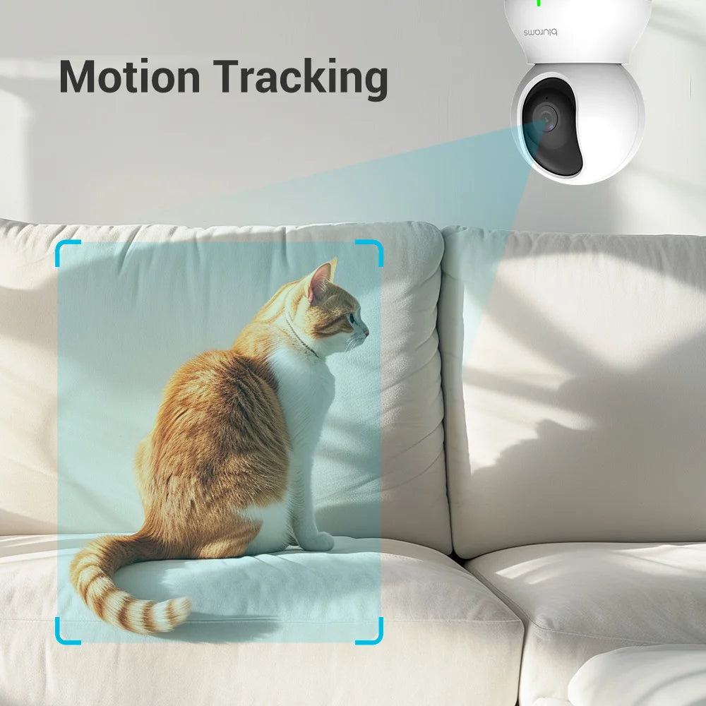 360° 2K Indoor WiFi Camera with Phone App, 2-Way Talk & Night Vision