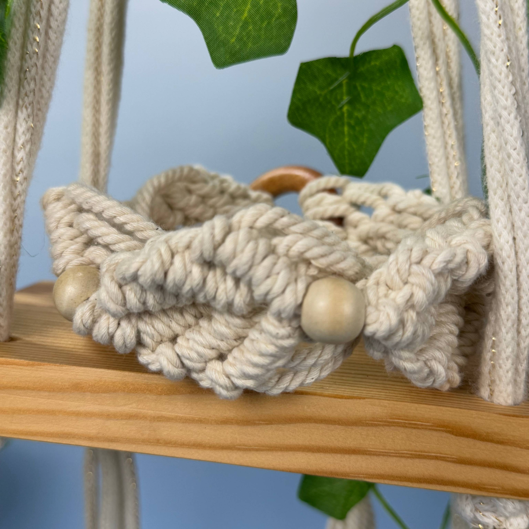 Handcrafted Macramé Curtain Tiebacks | Eco-Friendly Cotton with Wooden Accents | Rustic Boho Decor | Free UK Shipping